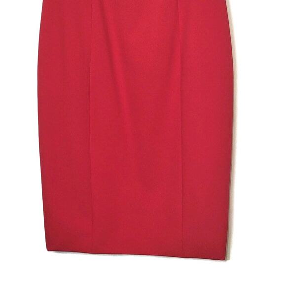 Jay Godfrey Off Shoulder Ruffle Red Midi Sheath Dress Size 4 Cocktail Formal - Picture 6 of 16